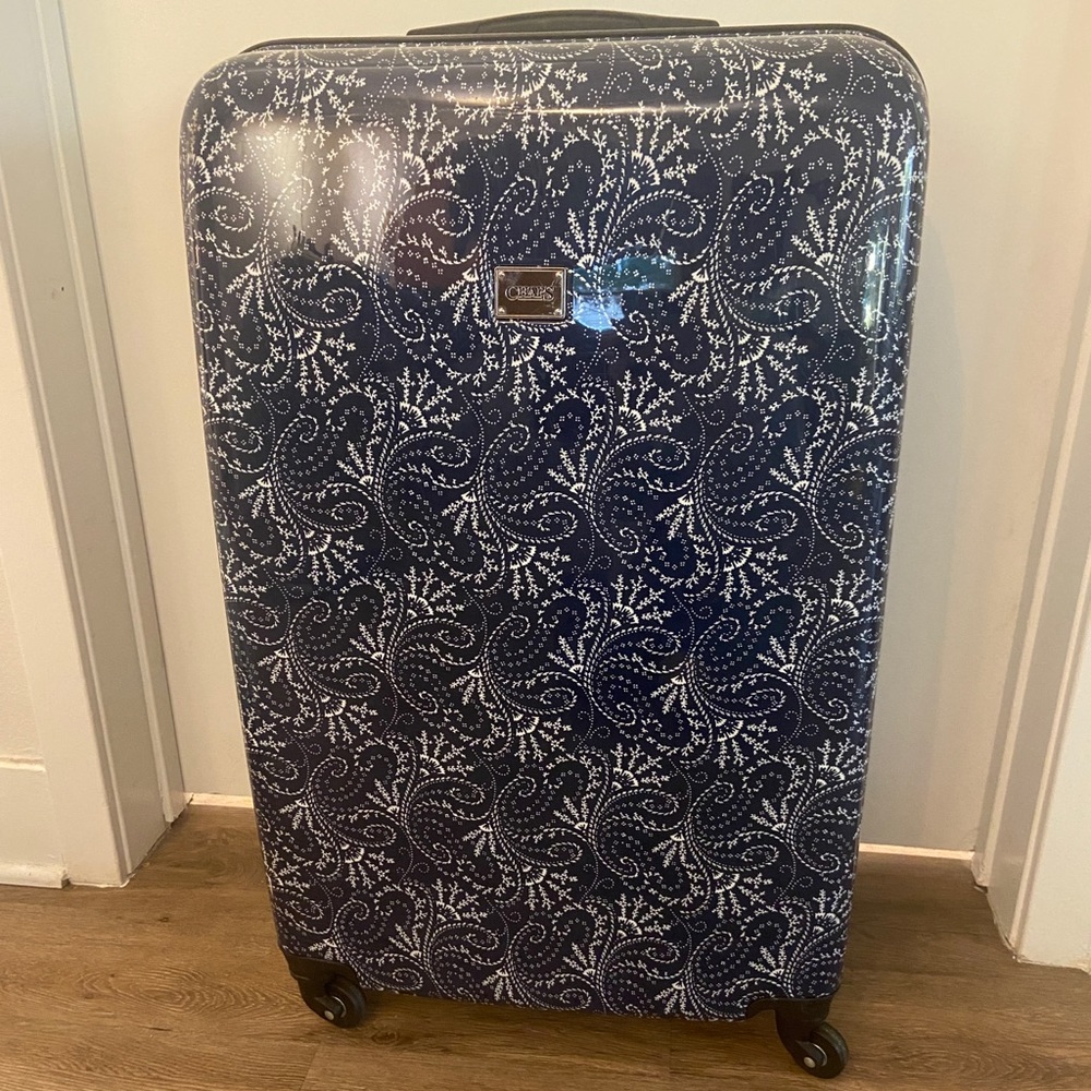 Chaps Hardside Spinner Luggage Navy Spring Paisley